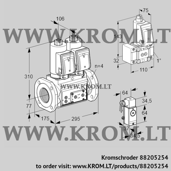 Kromschroder VCS 6T65A05NNQSRE/PP3P/PPZ-, 88205254 double solenoid valve, 88205254