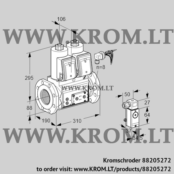 Kromschroder VCS 780F05NNWRE/PPP3/2-EP, 88205272 double solenoid valve, 88205272