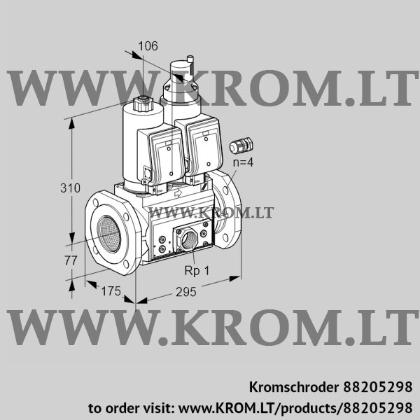 Kromschroder VCS 665F05NLQSR3E/PPEP/PPPP, 88205298 double solenoid valve, 88205298