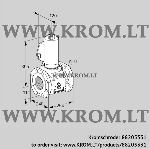 Kromschroder VAS 9T125A05NAGLB/MM/PP, 88205331 gas solenoid valve, 88205331