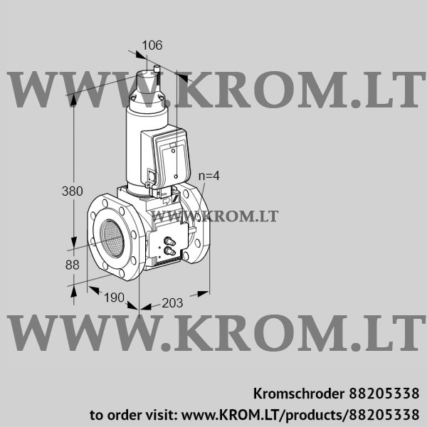 Kromschroder VAS 7T80A05LQGRB/MM/MM, 88205338 gas solenoid valve, 88205338