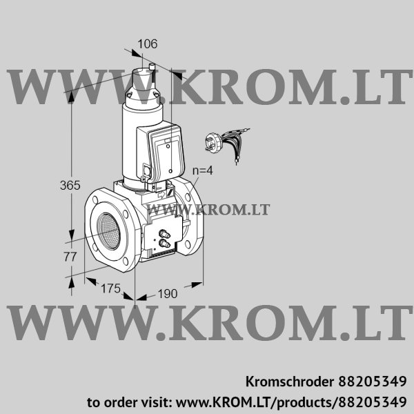 Kromschroder VAS 665F05LWGRB/MM/MM, 88205349 gas solenoid valve, 88205349