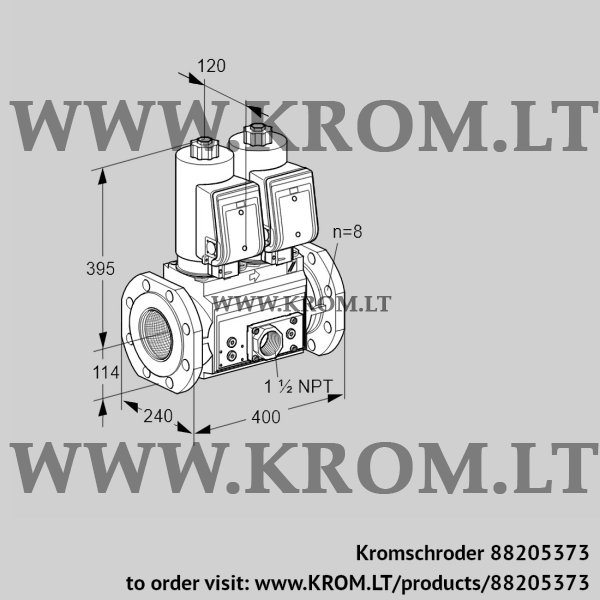 Kromschroder VCS 9T125A05NNASRE/PPVP/PPPP, 88205373 double solenoid valve, 88205373