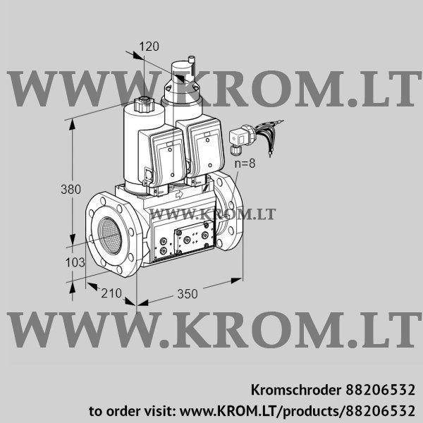 Kromschroder VCS 8100F05NLWSRE/PPPP/PPPP, 88206532 double solenoid valve, 88206532