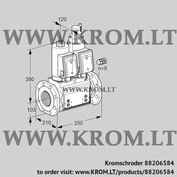 Kromschroder VCS 8100F05NLWGR3B/PPPP/PPPP, 88206584 double solenoid valve, 88206584