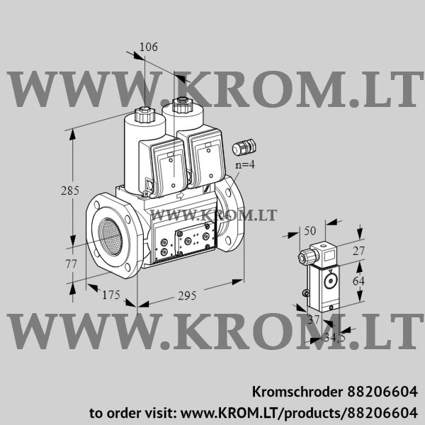 Kromschroder VCS 665F05NNWR3E/PPPP/P4PP, 88206604 double solenoid valve, 88206604