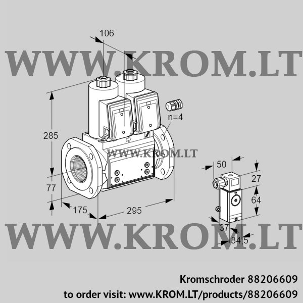 Kromschroder VCS 665F05NNWR3B/PPPP/P2PP, 88206609 double solenoid valve, 88206609