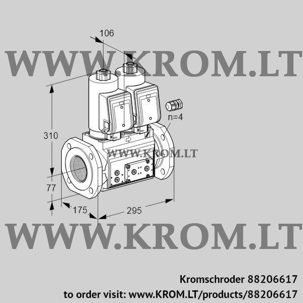 Kromschroder VCS 665F05NNWGR3E/PPPP/PPPP, 88206617 double solenoid valve, 88206617