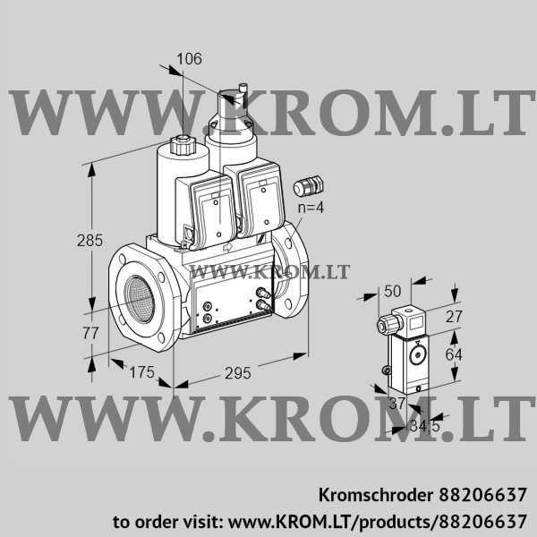 Kromschroder VCS 665F05NLWR3B/3-MM/4-2-, 88206637 double solenoid valve, 88206637