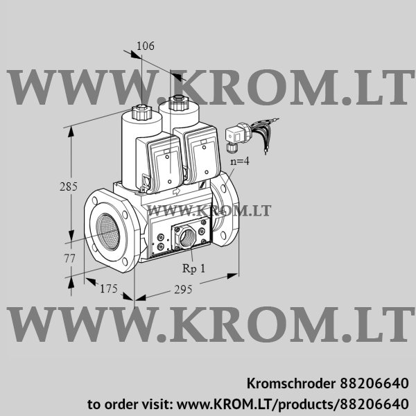 Kromschroder VCS 665F05NNWRE/PPEP/PPEP, 88206640 double solenoid valve, 88206640