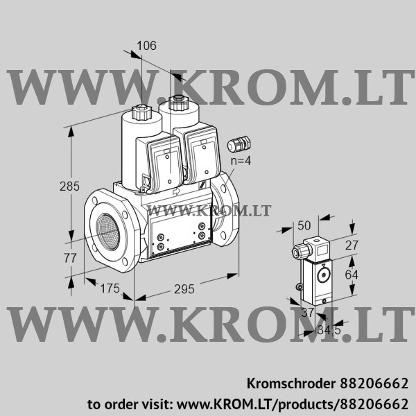 Kromschroder VCS 665F05NNWR3B/P2PP/PPPP, 88206662 double solenoid valve, 88206662