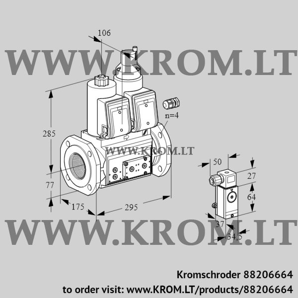 Kromschroder VCS 665F05NLWR3E/P2PP/PMEP, 88206664 double solenoid valve, 88206664