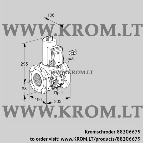 Kromschroder VAS 780F05NW3E/EP/PP, 88206679 gas solenoid valve, 88206679