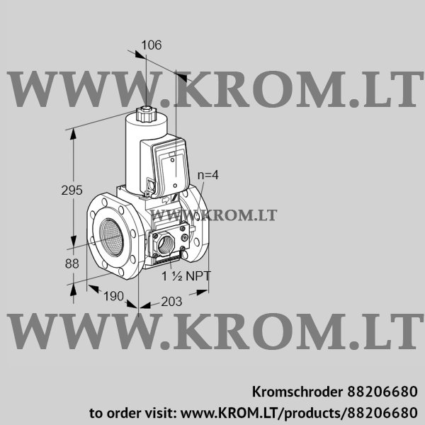 Kromschroder VAS 7T80A05NQE/VP/PP, 88206680 gas solenoid valve, 88206680