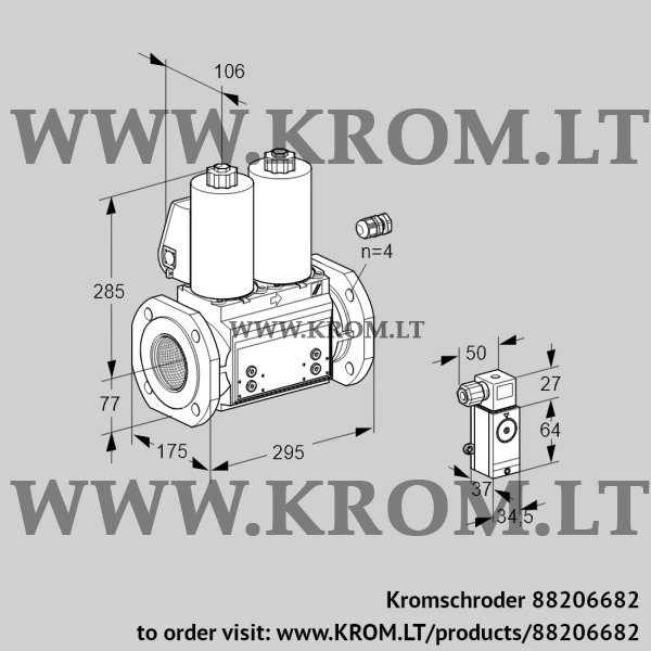 Kromschroder VCS 665F05NNWL3B/PPPP/P2PP, 88206682 double solenoid valve, 88206682