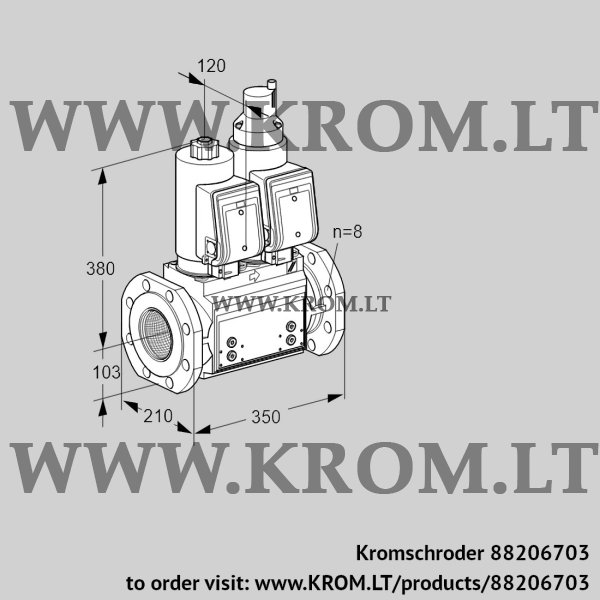 Kromschroder VCS 8T100A05NLKSRB/PPPP/PPPP, 88206703 double solenoid valve, 88206703