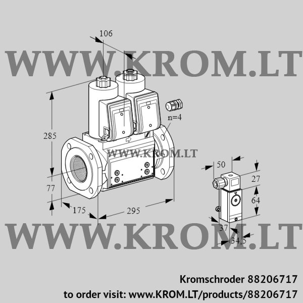 Kromschroder VCS 665F05NNWR3B/PPPP/P3PP, 88206717 double solenoid valve, 88206717