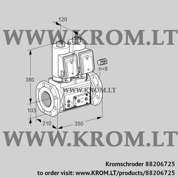 Kromschroder VCS 8100F05NNWSR3E/PPPP/PPPP, 88206725 double solenoid valve, 88206725