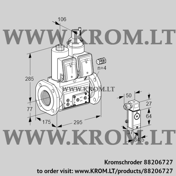 Kromschroder VCS 665F05NLWR3E/PP3P/PPEP, 88206727 double solenoid valve, 88206727