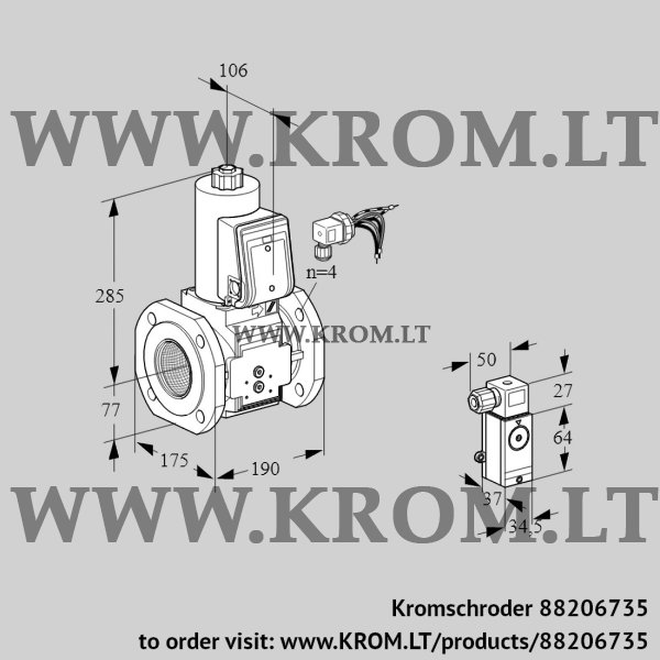 Kromschroder VAS 665F05NWB/P3/PP, 88206735 gas solenoid valve, 88206735