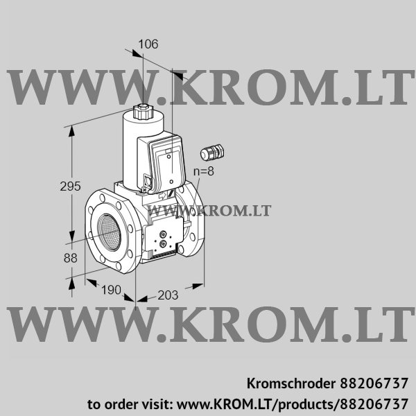 Kromschroder VAS 780F05NQ3B/PP/PP, 88206737 gas solenoid valve, 88206737