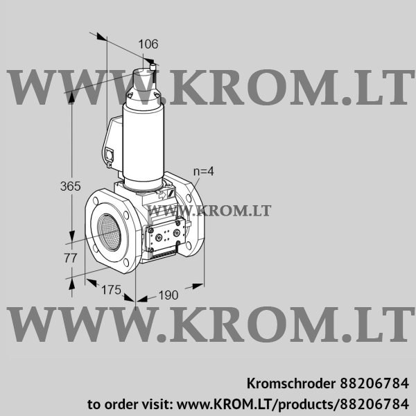 Kromschroder VAS 6T65A05LQSLE/PP/PP, 88206784 gas solenoid valve, 88206784