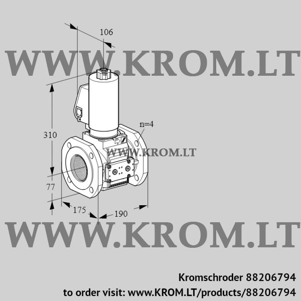 Kromschroder VAS 6T65A05NQGLE/PP/PP, 88206794 gas solenoid valve, 88206794