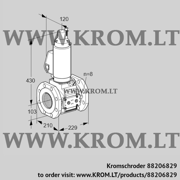 Kromschroder VAS 8T100A05LQSLE/PP/PP, 88206829 gas solenoid valve, 88206829