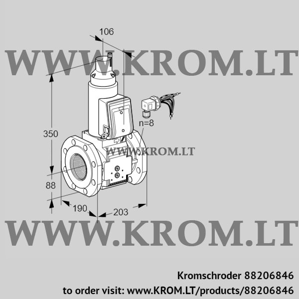 Kromschroder VAS 780F05LWB/MP/PM, 88206846 gas solenoid valve, 88206846