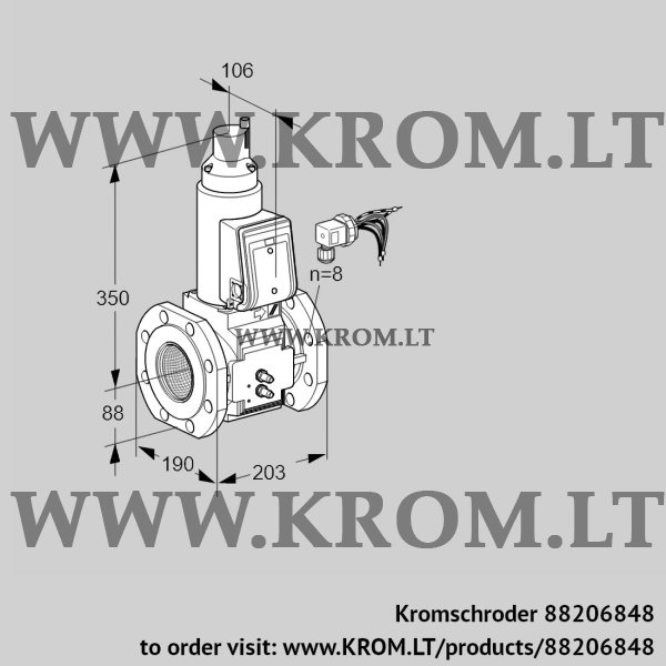 Kromschroder VAS 780F05LWB/MM/MM, 88206848 gas solenoid valve, 88206848