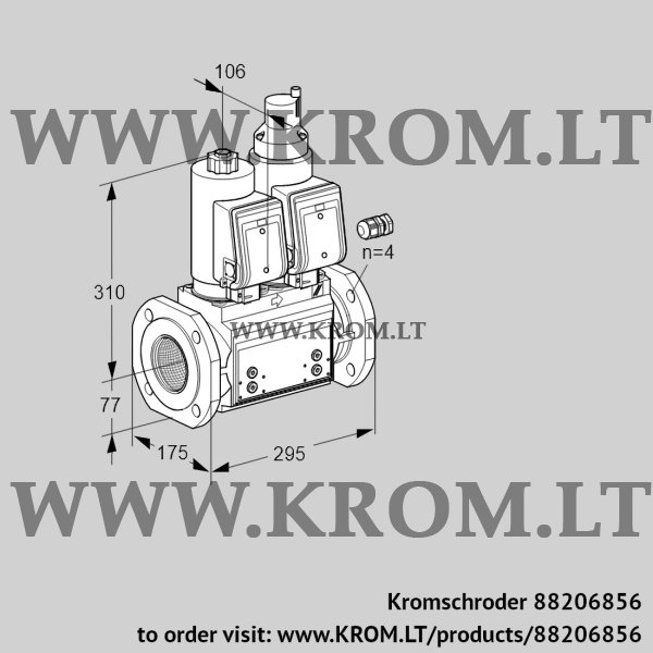 Kromschroder VCS 665F05NLQGR3B/PPPP/PPPP, 88206856 double solenoid valve, 88206856