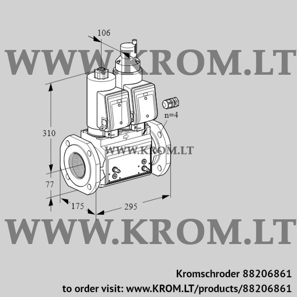 Kromschroder VCS 665F05NLWGR3B/MPPM/MMMM, 88206861 double solenoid valve, 88206861