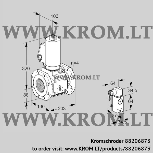 Kromschroder VAS 7T80A05NQSLB/PP/1-, 88206873 gas solenoid valve, 88206873