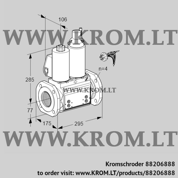 Kromschroder VCS 665F05NLWLB/PPPP/MMMM, 88206888 double solenoid valve, 88206888