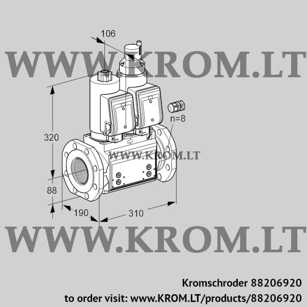 Kromschroder VCS 780F05NLWSR3B/PPPP/PPPP, 88206920 double solenoid valve, 88206920