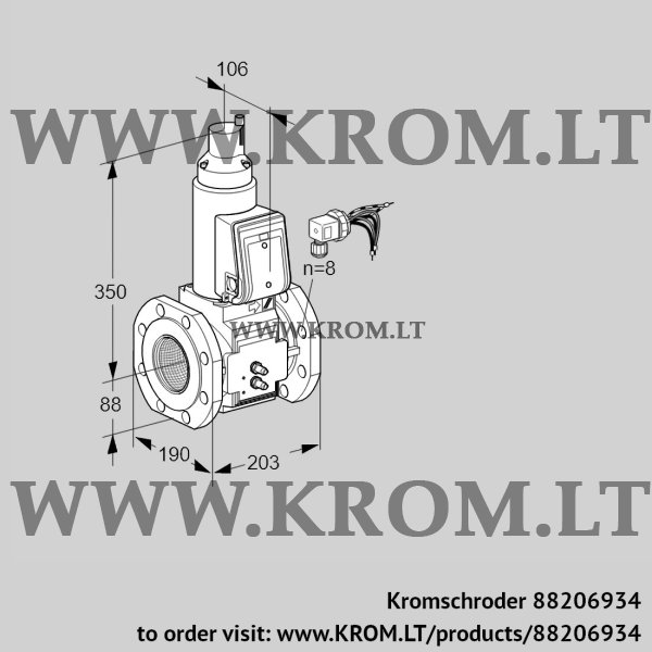 Kromschroder VAS 780F05LKB/MM/PP, 88206934 gas solenoid valve, 88206934