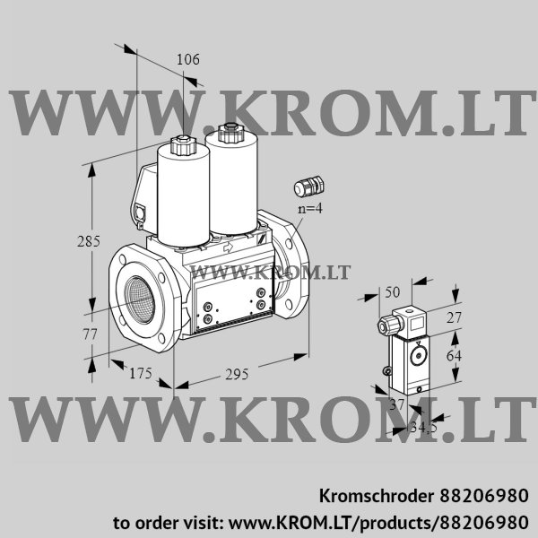 Kromschroder VCS 665F05NNWL3B/PPPP/PM3-, 88206980 double solenoid valve, 88206980