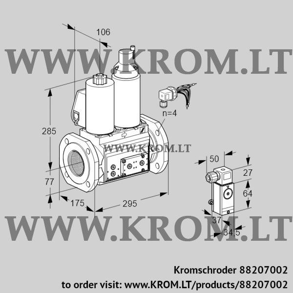 Kromschroder VCS 665F05NLWLE/P2PP/PPPP, 88207002 double solenoid valve, 88207002