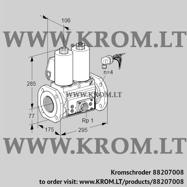 Kromschroder VCS 665F05NNWLE/PPEP/PPPP, 88207008 double solenoid valve, 88207008