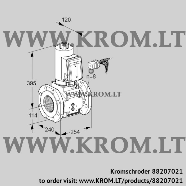 Kromschroder VAS 9125F05NAGRB/PP/PP, 88207021 gas solenoid valve, 88207021