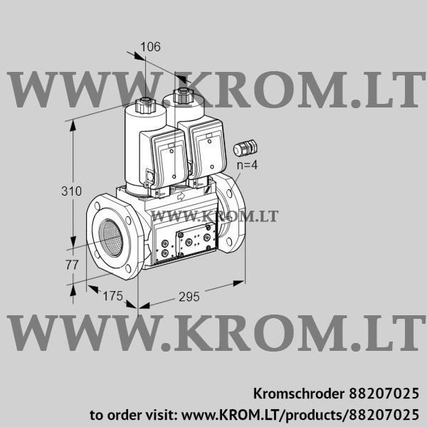 Kromschroder VCS 665F05NNWSR3E/PPPP/PPPP, 88207025 double solenoid valve, 88207025