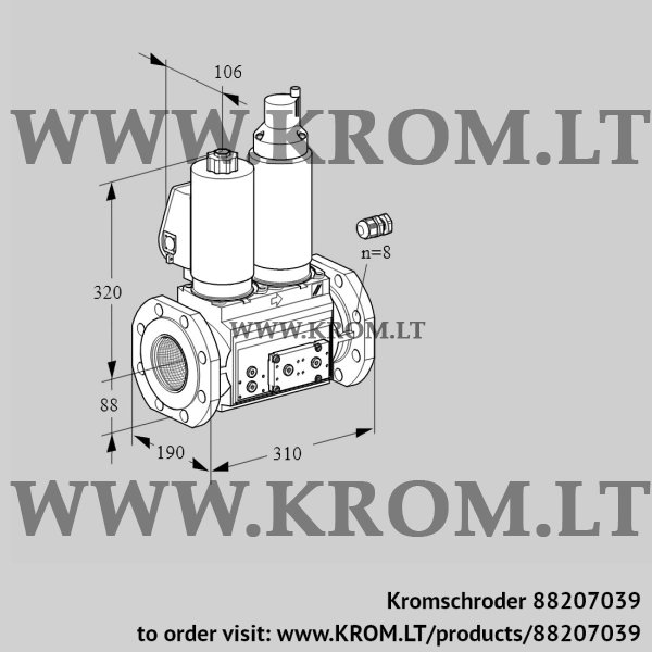 Kromschroder VCS 780F05NLWSL3E/PPPP/PPPP, 88207039 double solenoid valve, 88207039