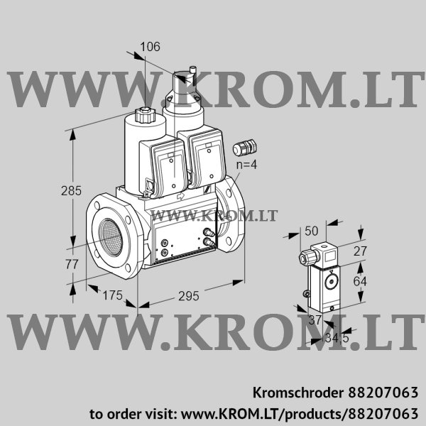 Kromschroder VCS 665F05NLWR3B/P3MM/PPPP, 88207063 double solenoid valve, 88207063