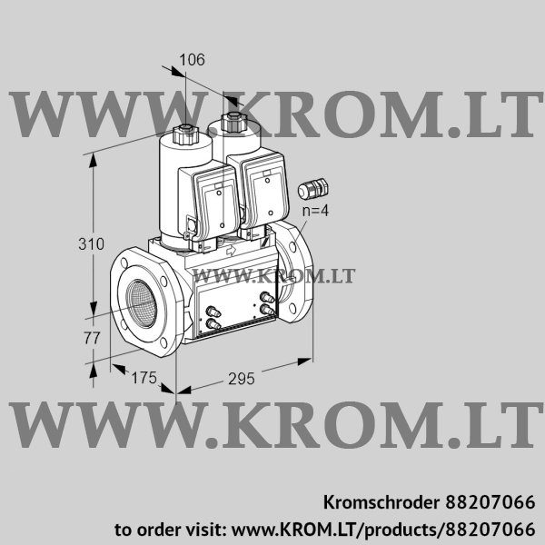 Kromschroder VCS 665F05NNWGR3B/MMMM/MMMM, 88207066 double solenoid valve, 88207066