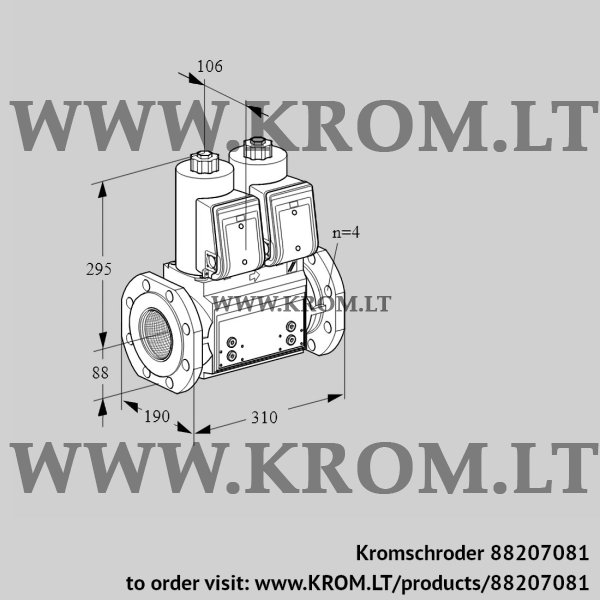 Kromschroder VCS 7T80A05NNWRB/PPPP/PPPP, 88207081 double solenoid valve, 88207081