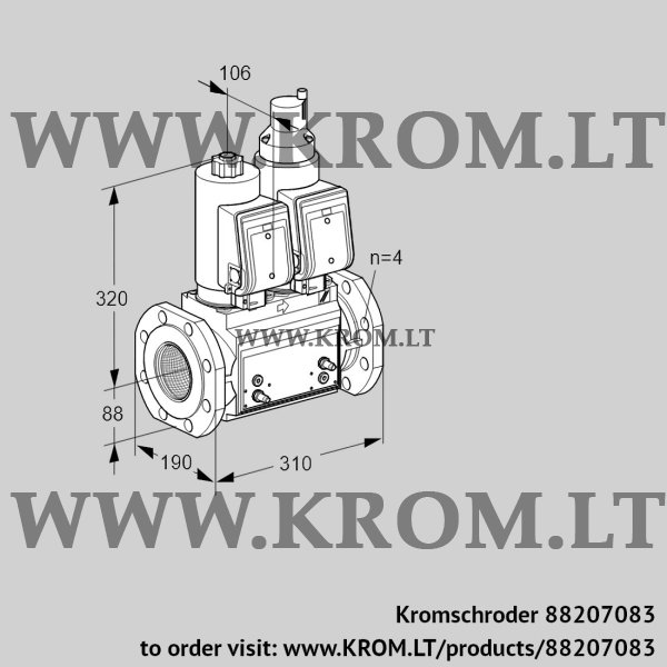 Kromschroder VCS 7T80A05NLQSRB/PMMP/PMMP, 88207083 double solenoid valve, 88207083