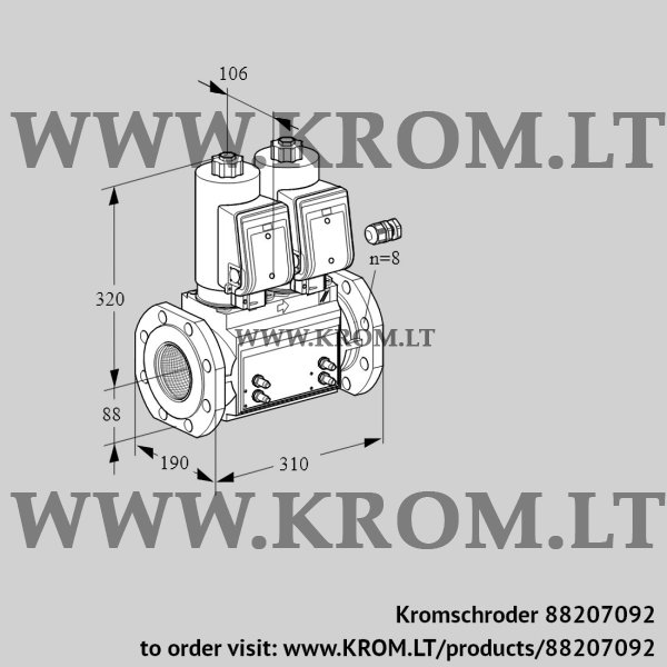 Kromschroder VCS 780F05NNWSR3B/MMMM/PPPP, 88207092 double solenoid valve, 88207092