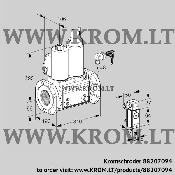 Kromschroder VCS 780F05NLWLB/PPPP/3-PP, 88207094 double solenoid valve, 88207094