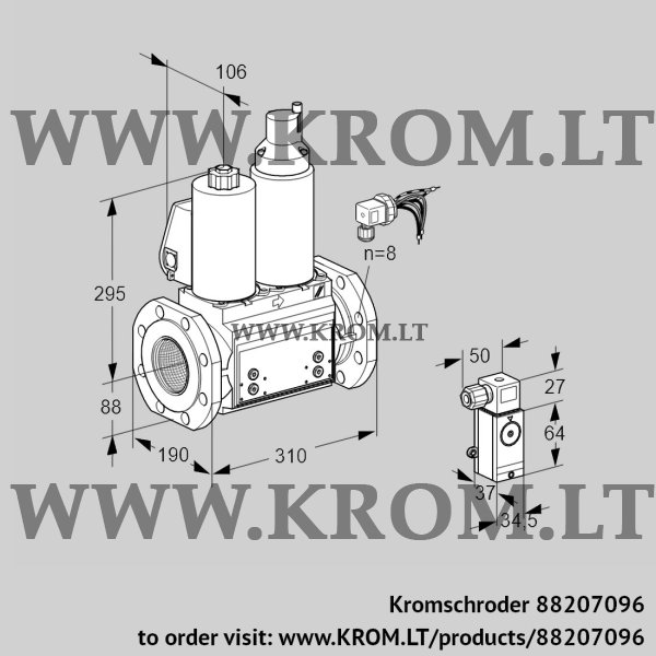 Kromschroder VCS 780F05NLWLB/P3PP/PPPP, 88207096 double solenoid valve, 88207096