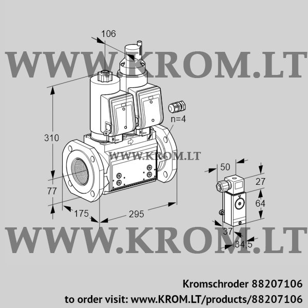 Kromschroder VCS 665F05NLWGR3B/PP3-/PPPP, 88207106 double solenoid valve, 88207106